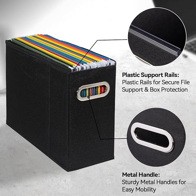6 Packs Letter Size File Organizer, File Folders Organizer, Fabric Storage Box - Image 4