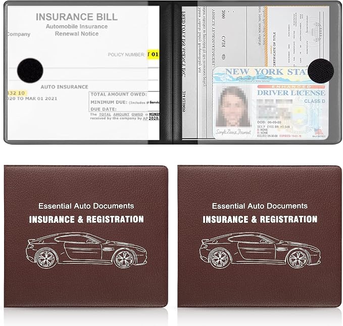 UYYE Car Registration and Insurance Card Holder, Vehicle Glove Box Car Organizer by UYYE