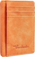 Travelambo Slim Wallet Front Pocket Minimalist Leather RFID Blocking Medium Size by Travelambo
