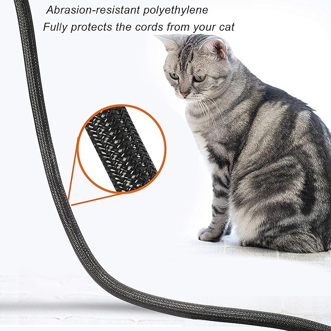 10ft - 1.25 inch Braided Cable Management Sleeve Cord Protector - Self-Wrapping - Image 4