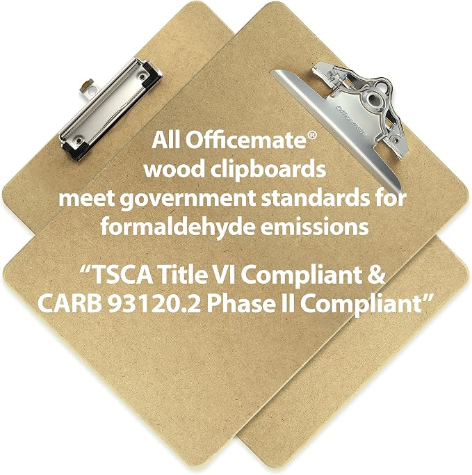 Officemate Recycled Wood Clipboards, 6 Inch Clip, 6 Pack Clipboards, Letter Size - Image 6