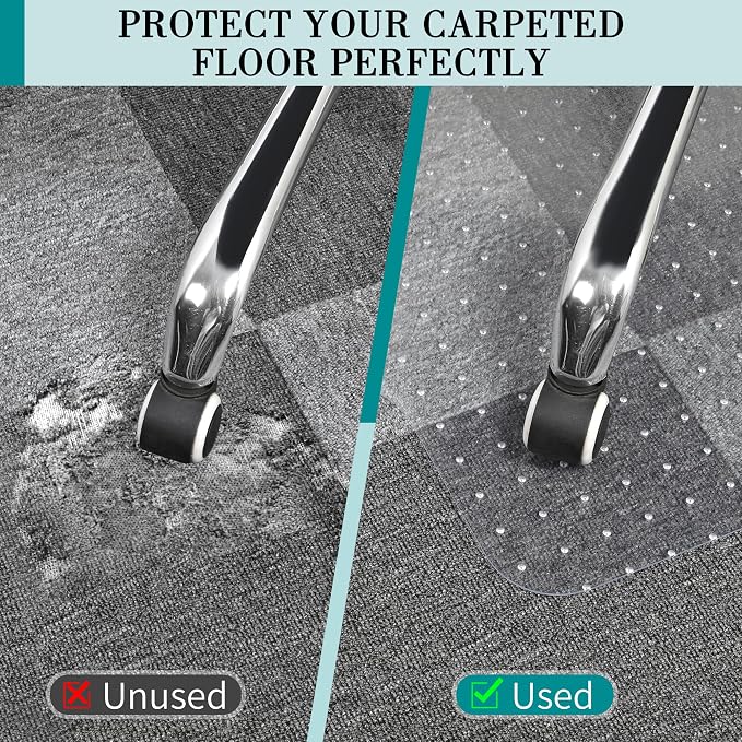 BesWin Office Chair Mat for Carpeted Floors, Easy Glide and Flat Without Curling - Image 2