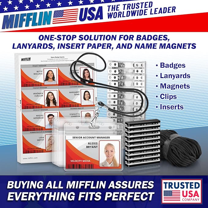 Mifflin-USA Passport & Card Holders, Extra Large ID Name Badge Holder, - Image 5