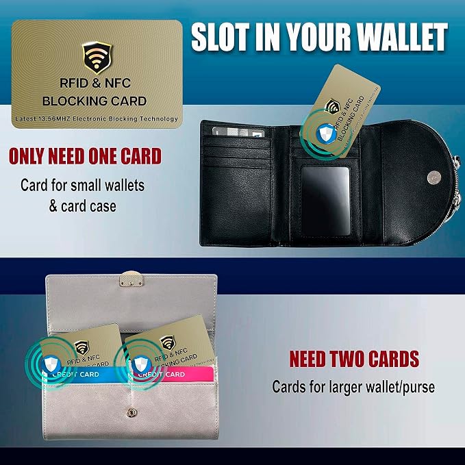 SaiTech IT RFID Blocking Cards, 2 Pack One Card Protects Entire Wallet Purse - Image 8