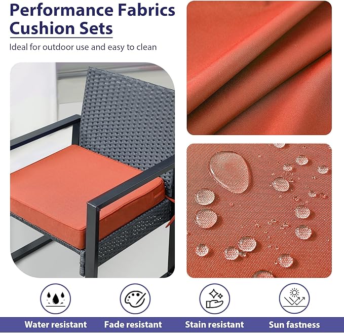 IPYNBAP Outdoor Chair Cushions Set of 4 -Waterproof Outdoor Seat Cushions - Image 3
