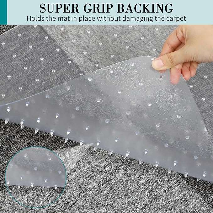 BesWin Office Chair Mat for Carpet, Thick and Sturdy Carpet Protector for Work - Image 4