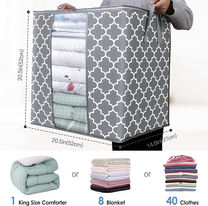 WISELIFE Storage Bags 2 Pack/100L Large Blanket Clothes Organization and - Image 2