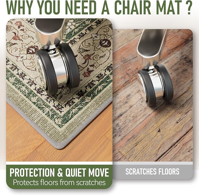 48"x60" Office Chair Mat for Hardwood, Under Desk Chair Mat for Home Office - Image 2