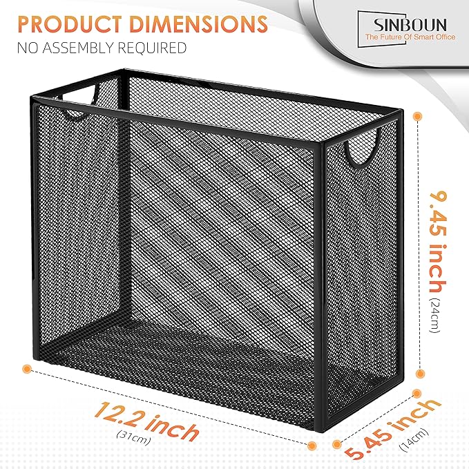 Sinboun Hanging File Organizer Letter-Size File Holder Filing Box Includes 5 - Image 2